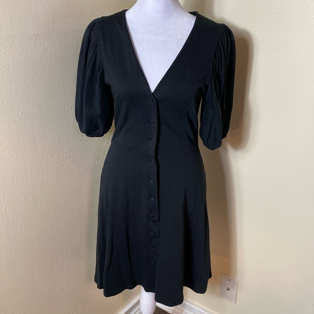 H&M Little Black Dress with Puff Sleeves